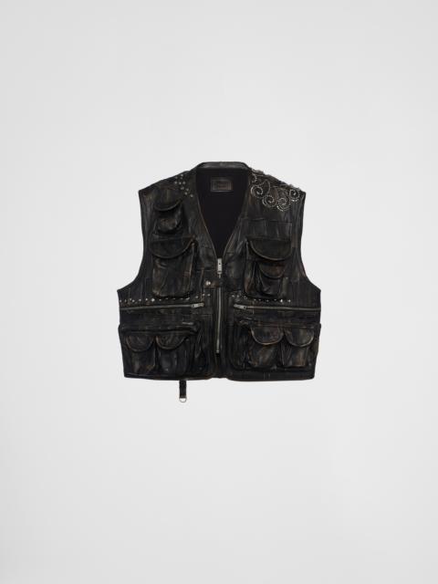 Prada Nappa leather patchwork vest
