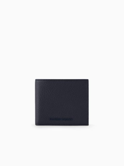 Tumbled leather wallet with coin pocket