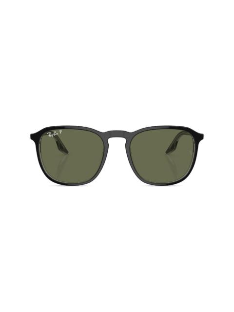 logo-lettering round-frame sunglasses