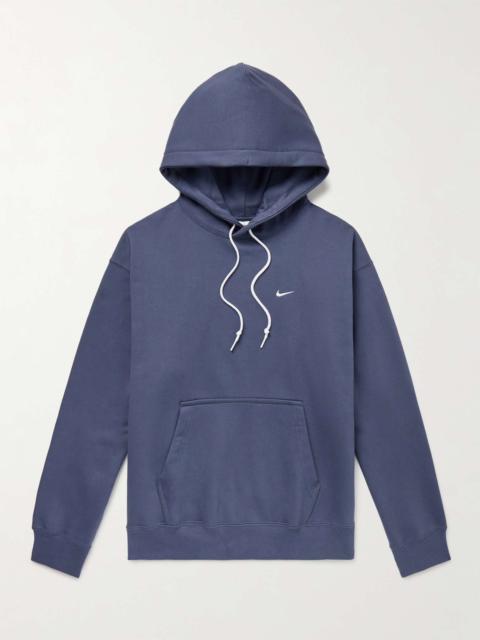 Nike Solo Swoosh Logo-Embroidered Cotton-Blend Jersey Hoodie
