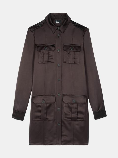 The Kooples SHORT BROWN SAFARI DRESS