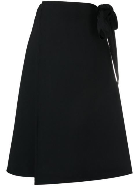 black Helen wrap midi skirt