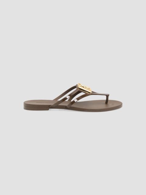 Dolce & Gabbana Women's Logo Jelly Sandals - Choco Gold