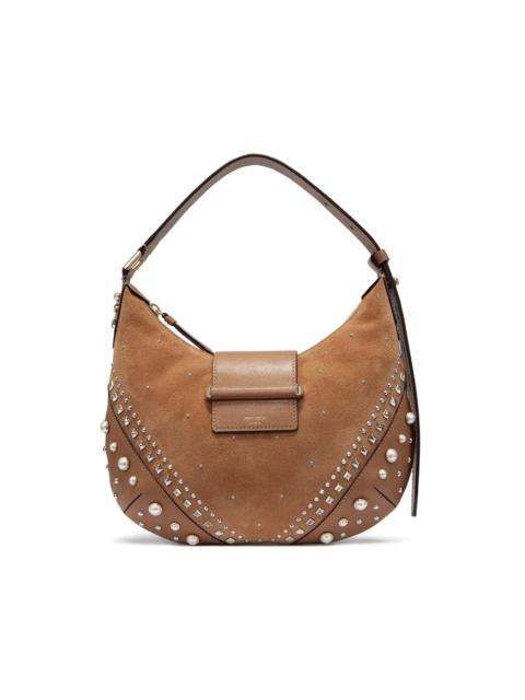JIMMY CHOO small Bar Hobo studded-embelishment shoulder bag