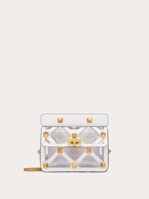 Valentino MEDIUM BAG WITH ROMAN STUD CHAIN IN POLYMER MATERIAL