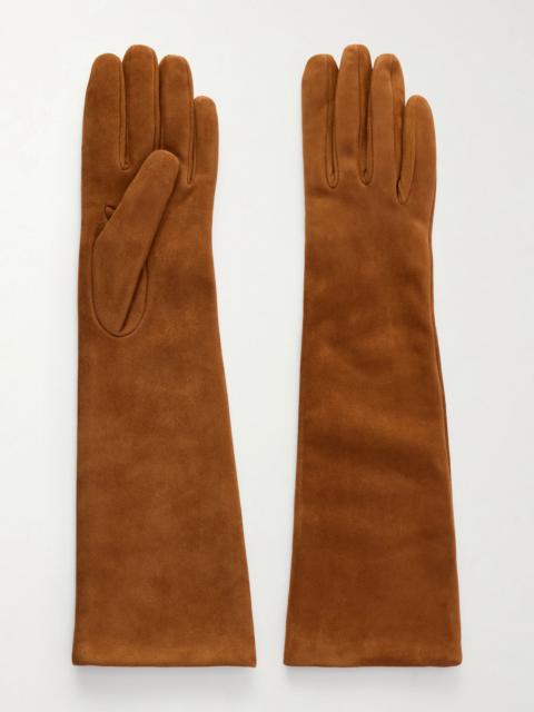 NOUR HAMMOUR Suede gloves Tan