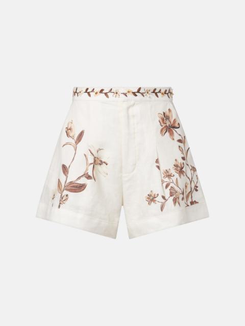 Agua by Agua Bendita Toronjil floral linen shorts