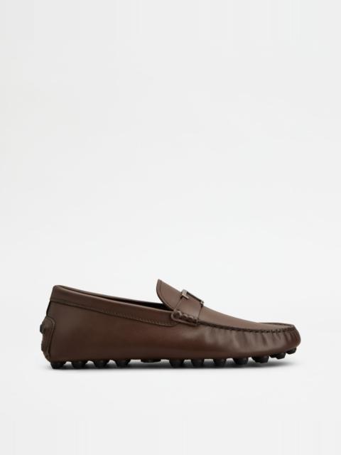 Tod's T TIMELESS GOMMINO BUBBLE LOAFERS IN LEATHER - BROWN