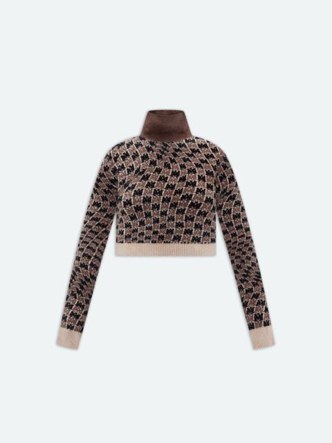 AMIRI MA SWIRL L/S CROP TOP