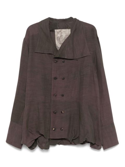 Ziggy Chen double-breasted high-neck shirt jacket