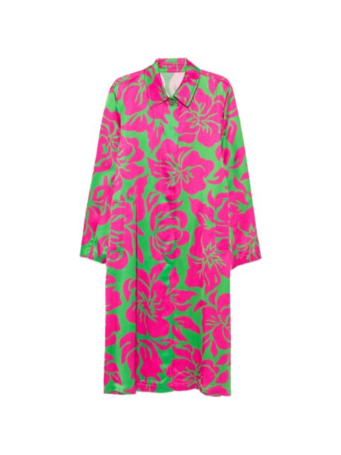 Dries Van Noten Dries Van Noten Raltonas Floral-print Satin-finish Dress