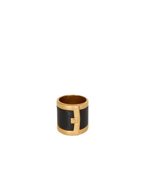 Balmain Anthem ring in brass and resin