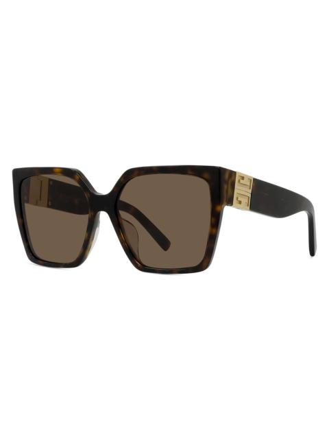 Givenchy Women's 4G 57MM Square Sunglasses - Dark Havana