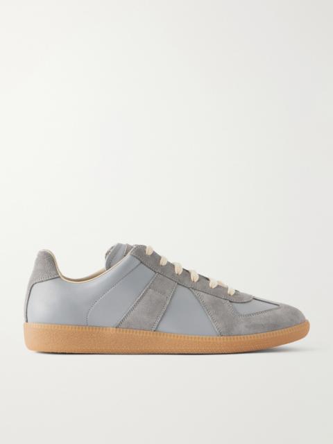 Maison Margiela Replica Suede-Trimmed Leather Sneakers
