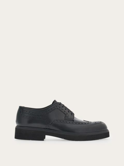 FERRAGAMO Derby with perforated detailing