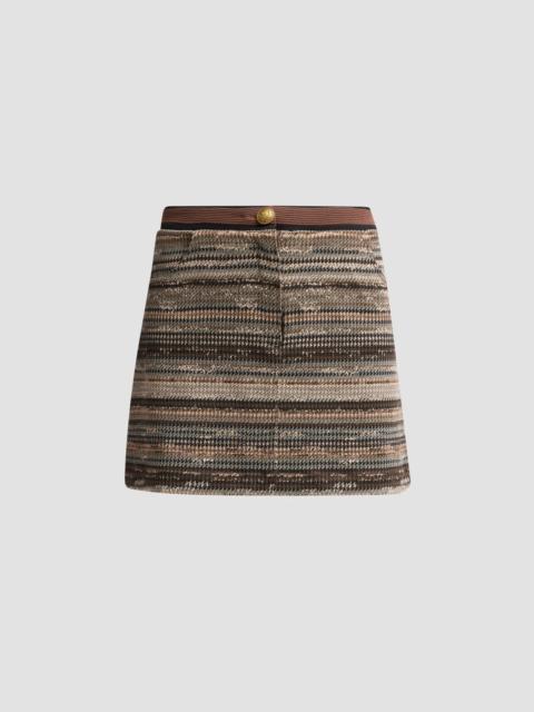 RAMY BROOK Women's Alina Striped Houndstooth Mini Skirt - Black Houndstooth