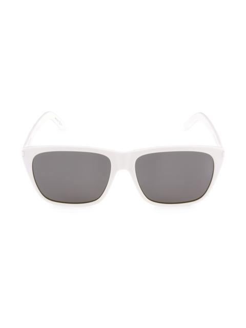SAINT LAURENT Men's Classic 57MM Rectangular Sunglasses - Ivory