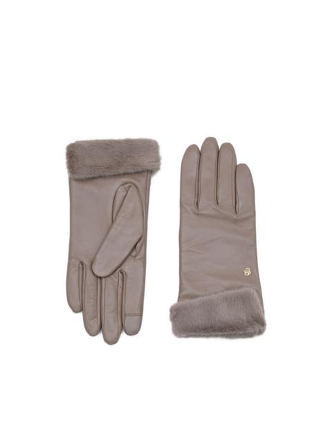 BOSS fur-trim gloves