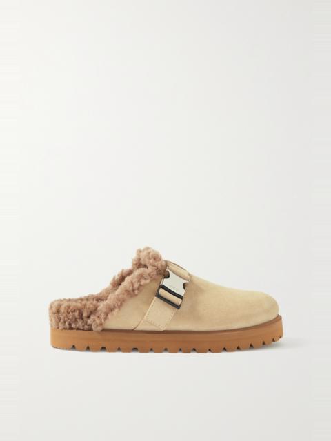 Moncler Mon faux shearling-lined suede mules