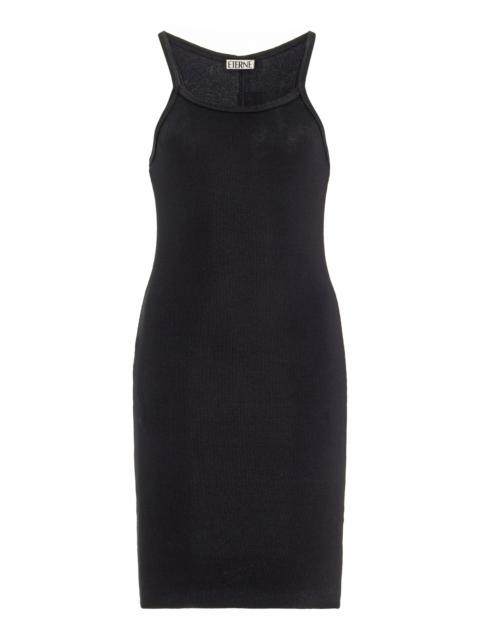 ÉTERNE Stretch Cotton-Modal Jersey Mini Dress black