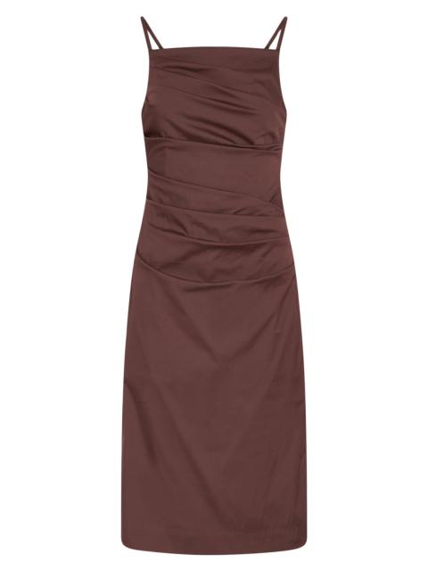 MARELLA Women's Stretch Poplin Sheath Dress - Brown