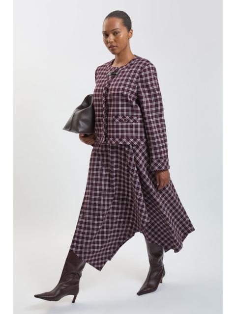 KAREN MILLEN Plus Size Check Tailored Skirt