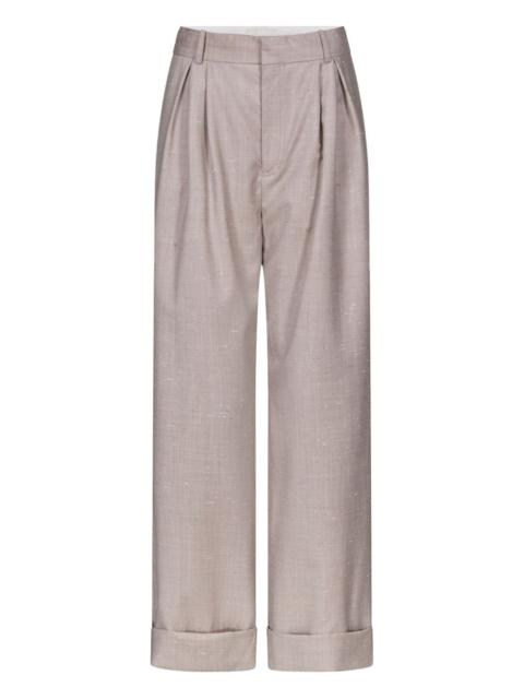 Loulou de Saison Davy pleated rolled trousers