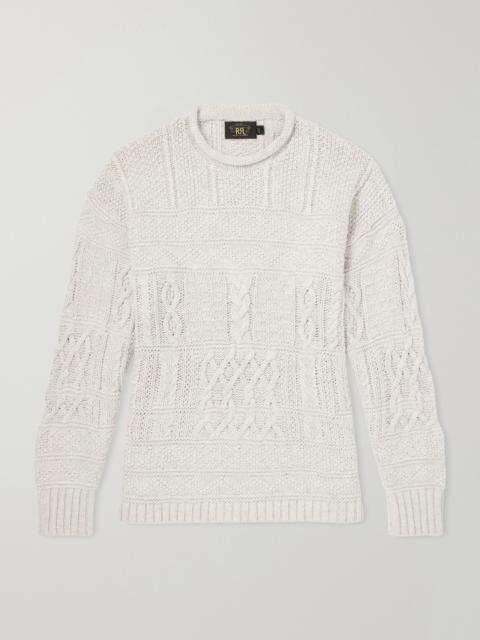 RRL by Ralph Lauren Cable-Knit Cotton, Linen and Silk-Blend Sweater