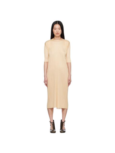 Beige Merry Bicolor Midi Dress