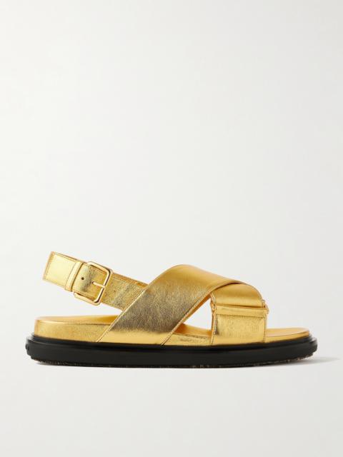 Marni Fussbett Metallic Leather Slingback Sandals