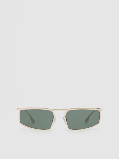Burberry Logo Detail Rectangular Frame Sunglasses