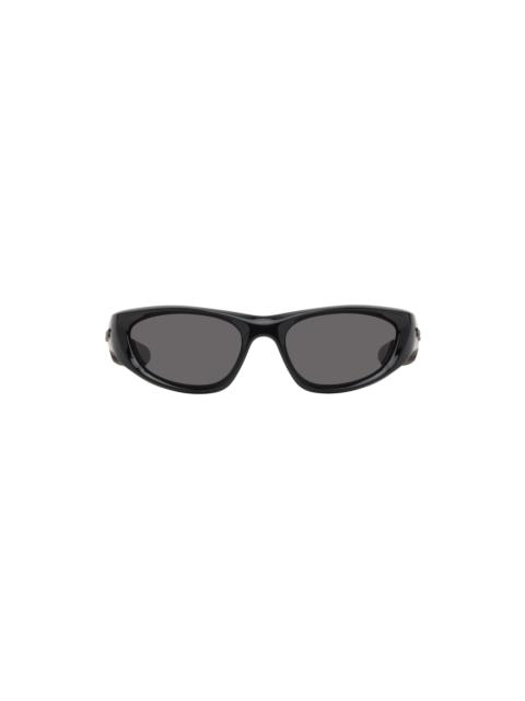 Bottega Veneta Black Cone Wraparound Sunglasses