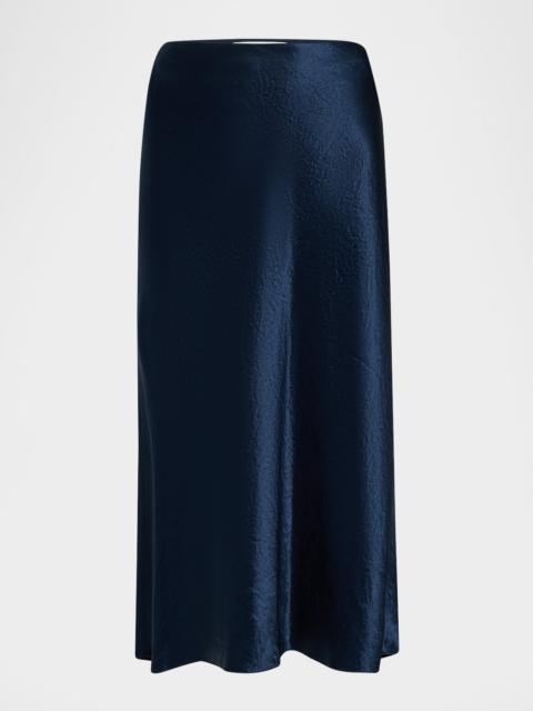Vince Satin Slip Midi Skirt