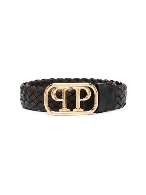 PHILIPP PLEIN braided logo buckle belt