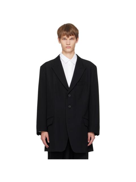 Yohji Yamamoto Black 3 Button Peak Blazer