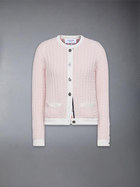 Thom Browne CASHMERE BABY CABLE STITCH CARDIGAN