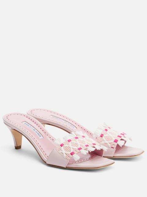 Manolo Blahnik More embroidered leather mules