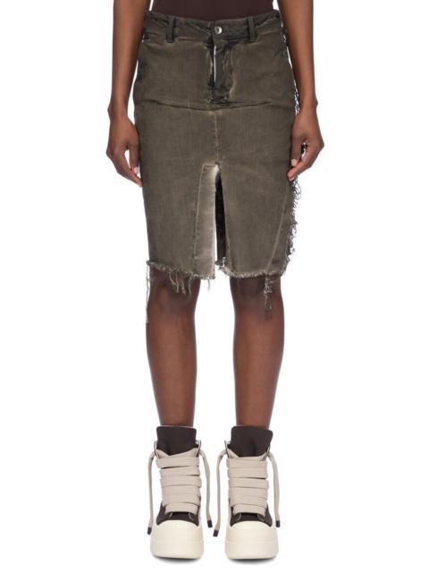 Rick Owens DRKSHDW DENIM SLICED SKIRT