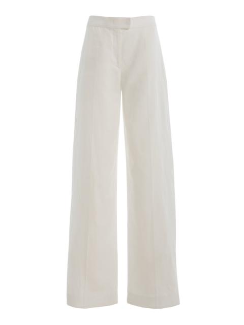 Another Tomorrow Flat Front Wide-Leg Pants