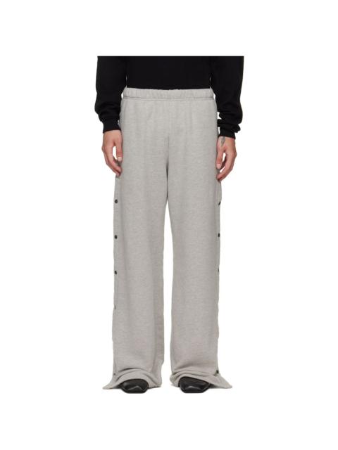 LES TIEN Gray Heavyweight Party Snap Sweatpants