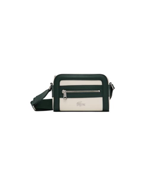 LACOSTE White & Green Small Nilly Piqué Bag