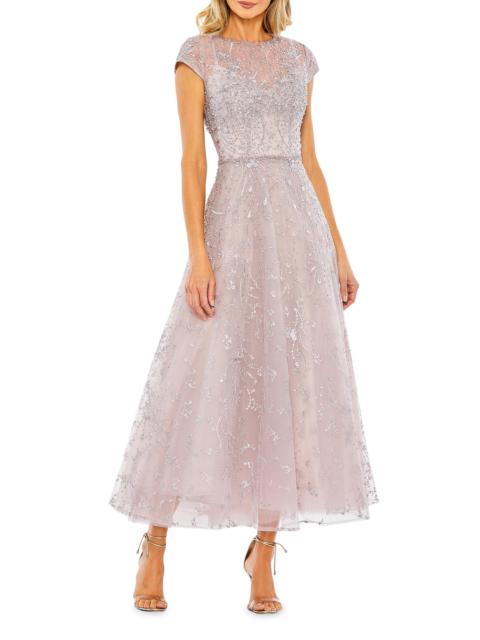 MAC DUGGAL Women's Embellished Jewel Neck A-Line Cocktail Dress - Lilac
