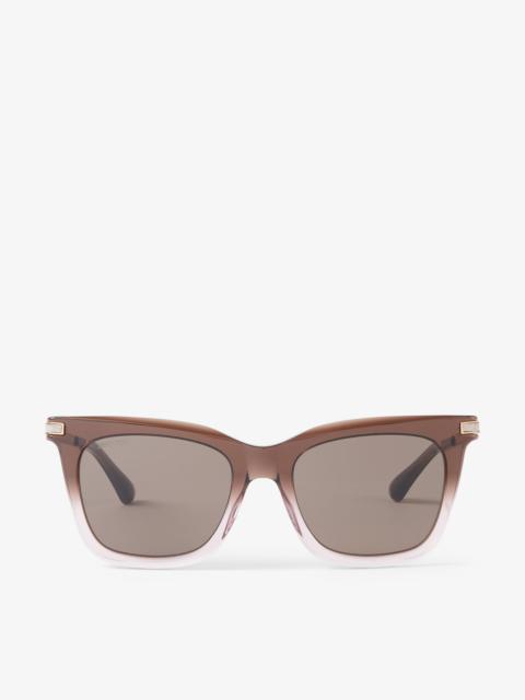 Olye/s 52
Brown Transparent Square-Frame Sunglasses with Glitter