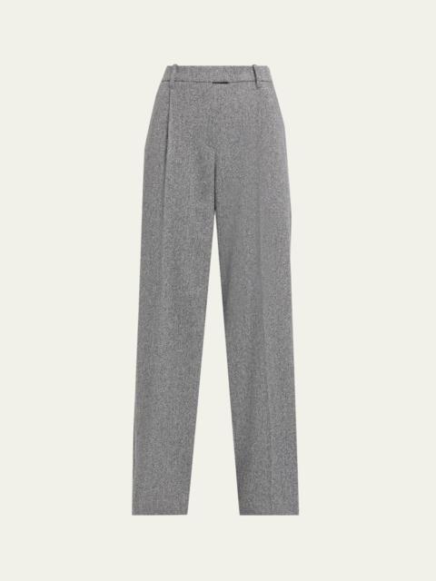Brunello Cucinelli Sparkling Wool Herringbone Trousers