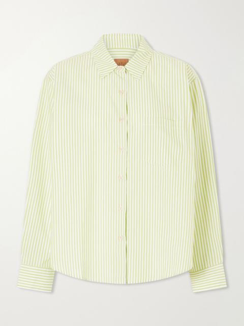 JAMIE HALLER Weekend striped cotton shirt Pastel yellow