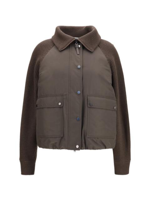 Brunello Cucinelli padded ribbed-knit jacket