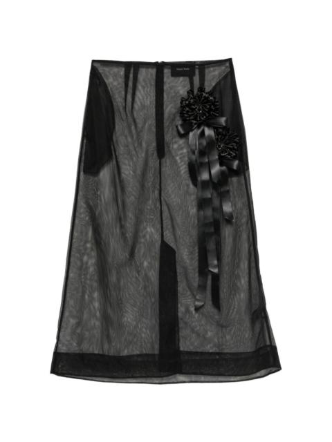 Simone Rocha ribbon rosette ripple skirt