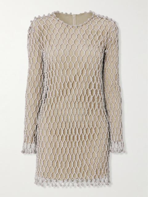 Valentino Crystal-embellished Mesh Mini Dress