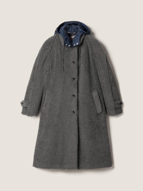 Miu Miu Single-breasted fleece coat