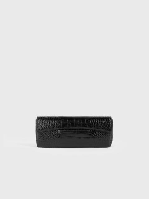 TOTEME Soft croco-embossed t-clutch black